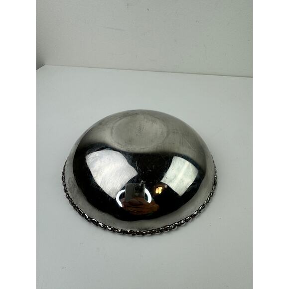 VINTAGE MCM Michael Aram 6.25 Inch Stainless Bowl Molten Beaded Signed RARE - Picture 4 of 8